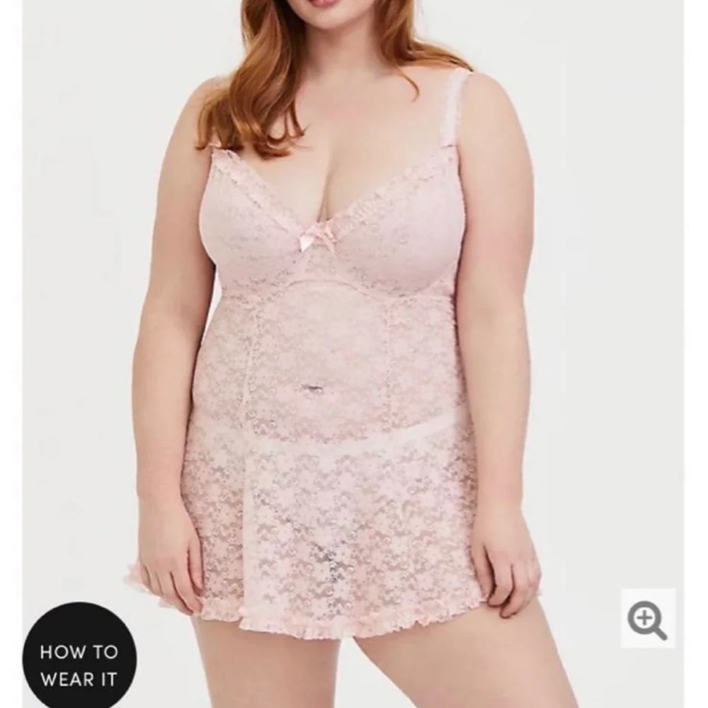 NWT Torrid size 2 light pink lace babydoll